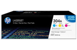 HP 304A 3-pack Cyan/Magenta/Yellow LaserJet Toner (CF372AM)